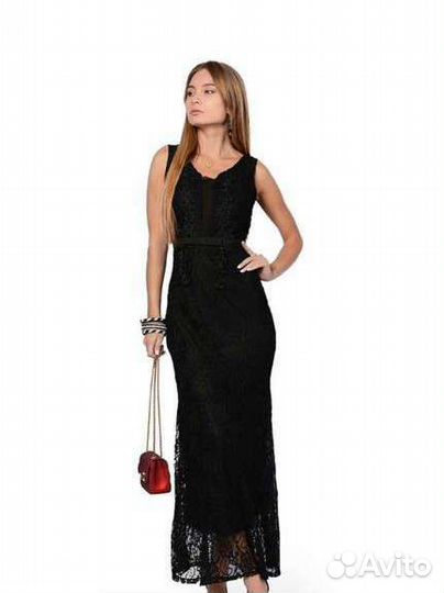 Черное кружевное платье 46 Новое