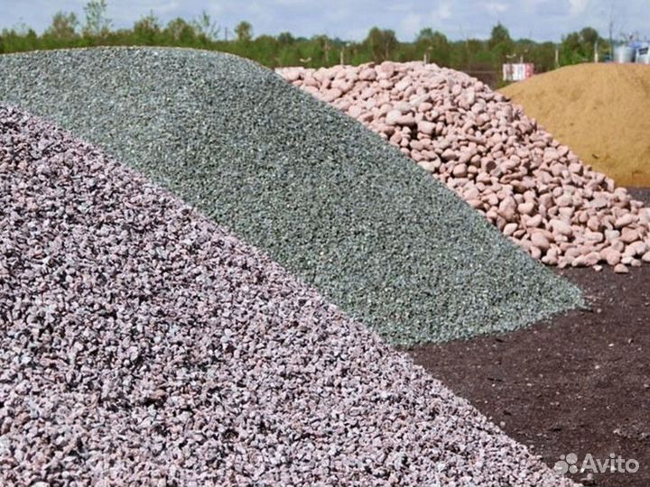 Щебень \ Земля гранитный дренажный от трех кубов