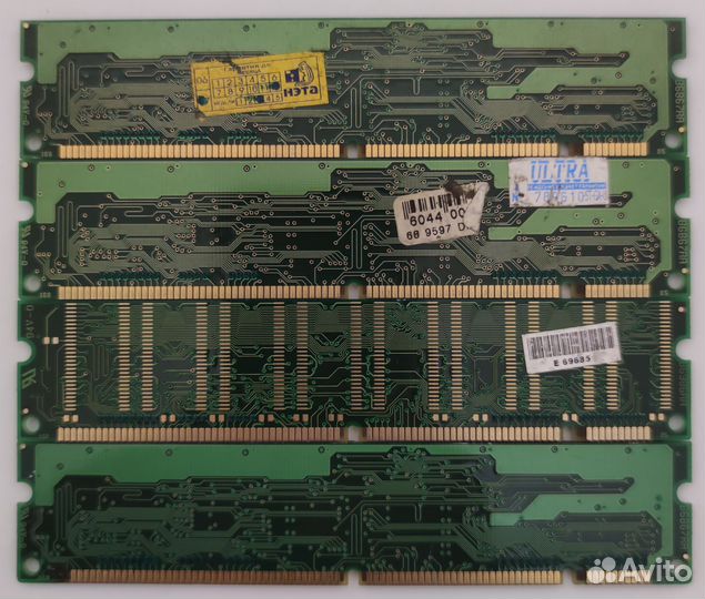 Односторонние ретро планки dimm sdram PC133 256mb