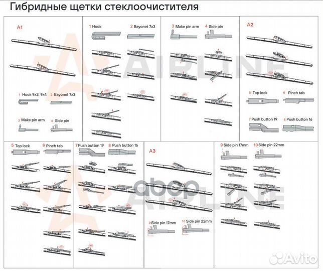 Щетка стеклоочистителя 510 мм (20) гибридная, 3