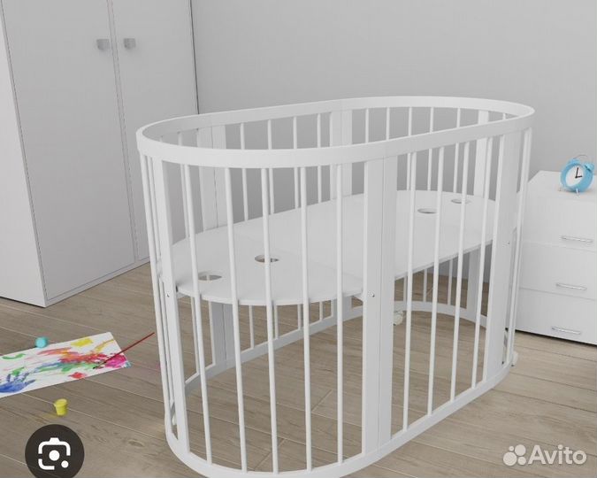 Детская кроватка трансформер круглая