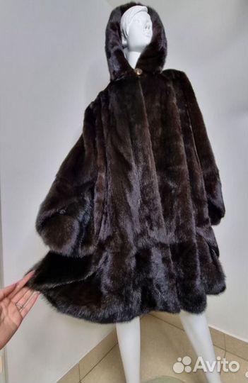 Шуба норковая с капюшоном бабочка