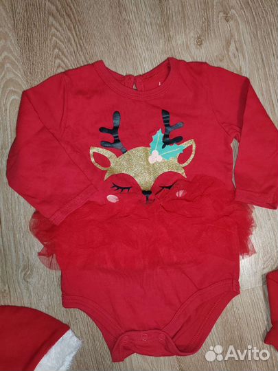 Комбинезон и бодик новогодние рост 68