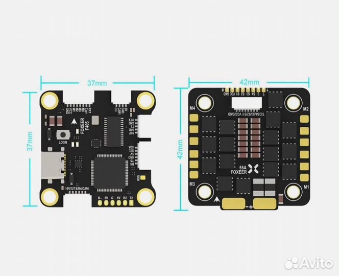 FPV Cтек Foxeer F405 V2 FC Reaper 55A ESC 8S