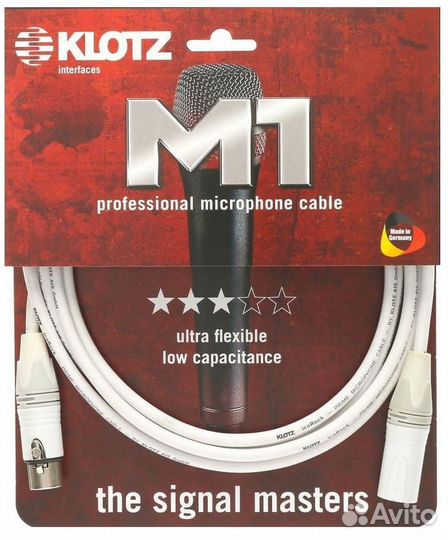 Микрофонный кабель Klotz irfm0200, 2м