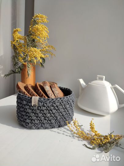 Вязаные корзинки