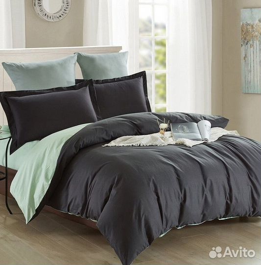 Постельное белье евро с готовым одеялом