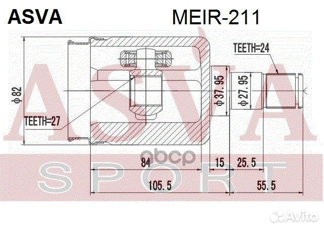 ШРУС внутренний правый 27x38x24 (OEM-исполнение