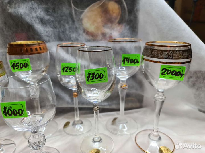 Фужеры рюмки Чехия. Новые