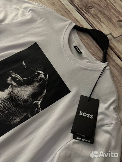 Футболка Hugo Boss пантера белая мужская