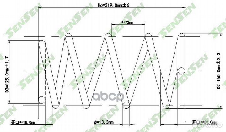 Пружина подвески toyota corolla 1.4/1.6 01-04