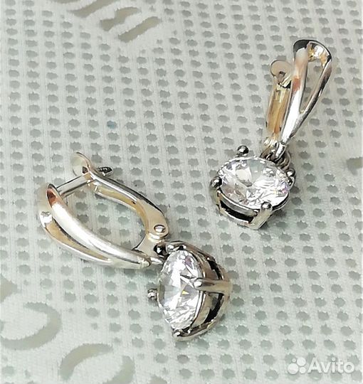 Серьги серебро фианит С500