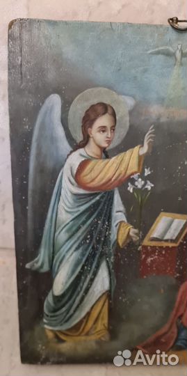 Живописная икона.19в. Благовещение. 31х26см