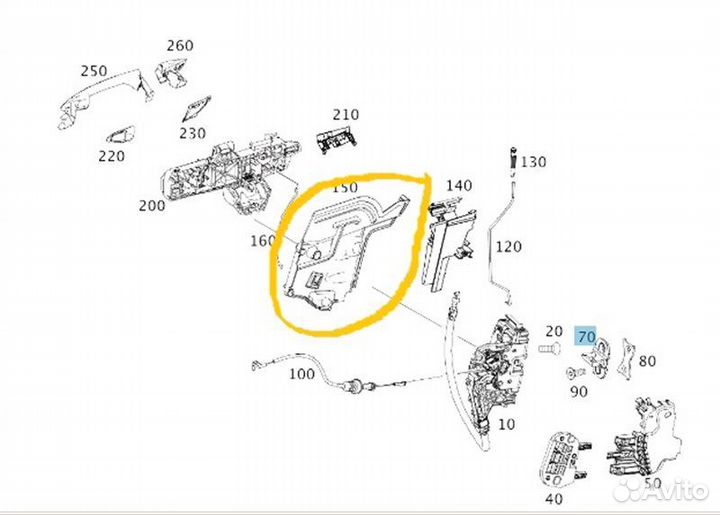 Накладка двери передняя левая Mercedes-Benz