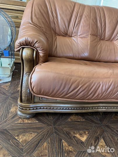 Диван кресло Верди люкс Массив дуба Кожа