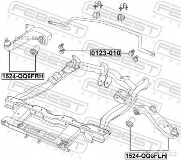 Febest 1524-QQ6FRH рычаг передний нижний правый ch