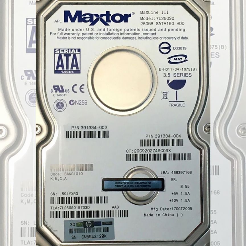 [342727-005] Жесткий Диск Hp 160gb Sata2 3.5" Hdd 342727-005