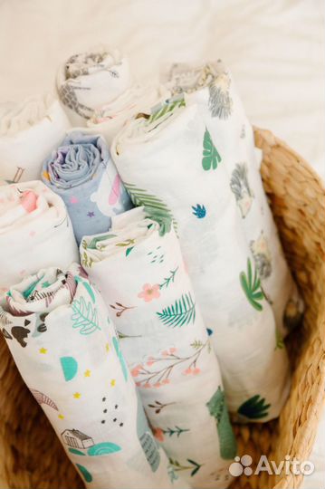 Муслиновые пеленки 120*120см новые