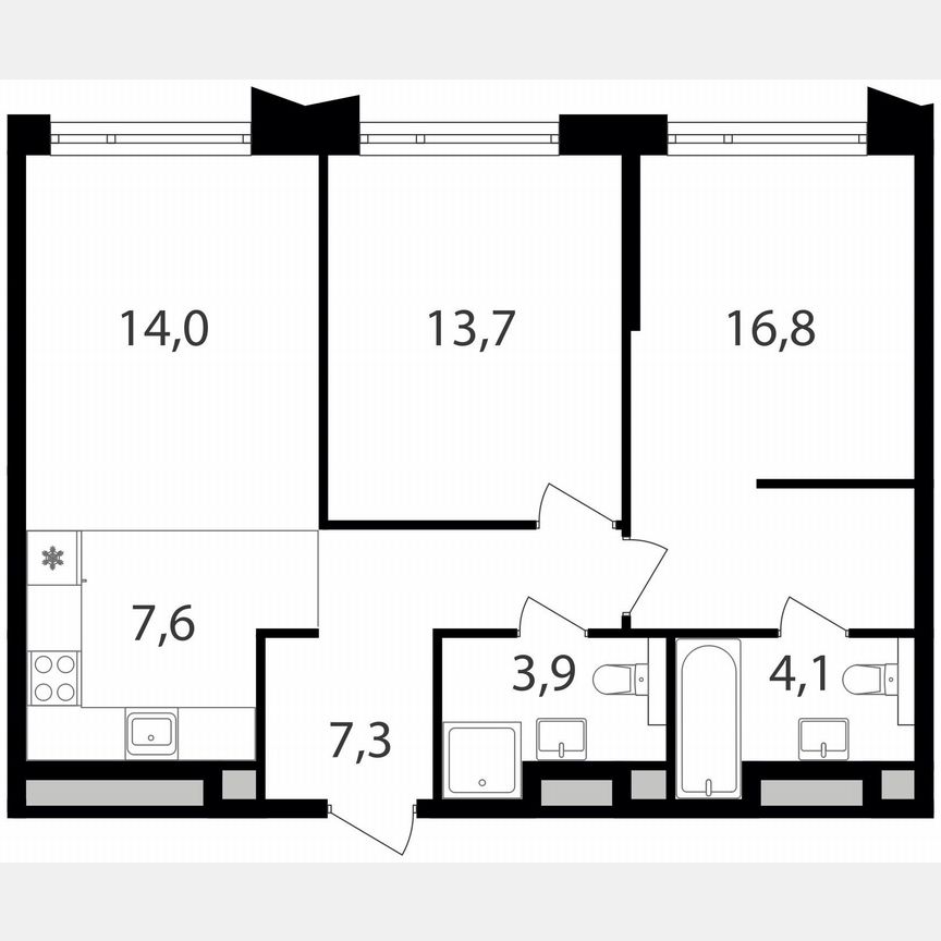 2-к. квартира, 67,4 м², 17/24 эт.