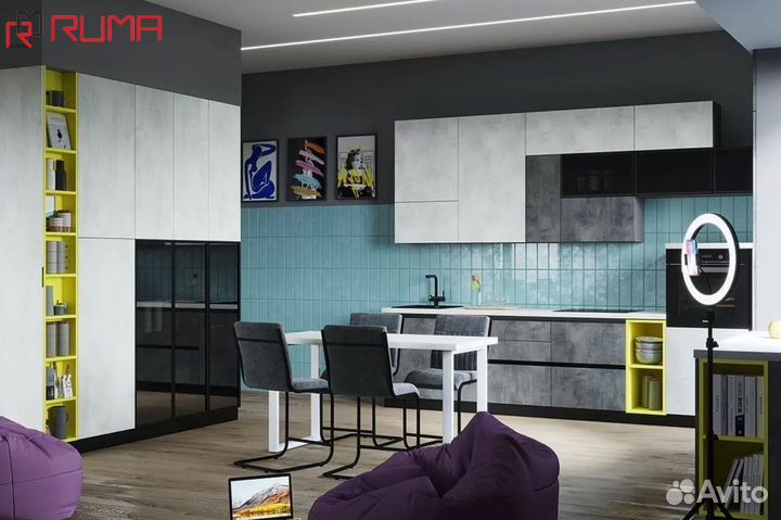 Кухня прямая светлая на заказ цена за все