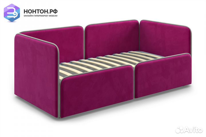 Кровать Лотос розовая / бежевая