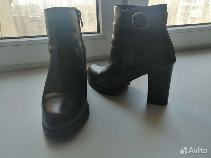 Ботинки темно-коричневые,нат.кожа