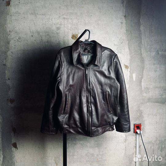 Винтажный бомбер из толстой кожи 90-е