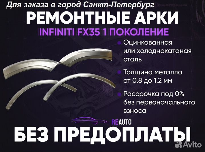 Ремонтные арки на Infiniti fx35 1 поколение