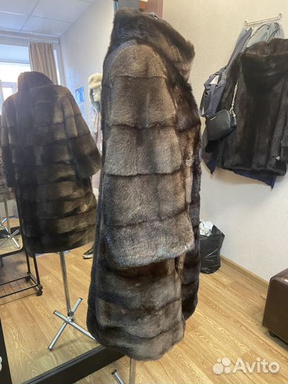 Норковая шуба поперечка 46-48