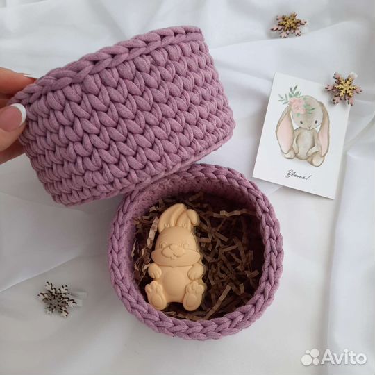 Корзина из трикотажной пряжи