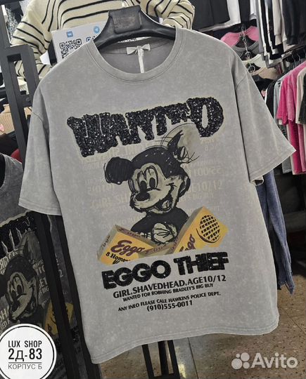 Футболка варенка Микки Маус паетки Оверсайз до 48