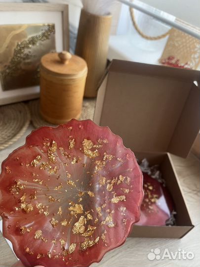 Набор подарочный подстаканники из смолы