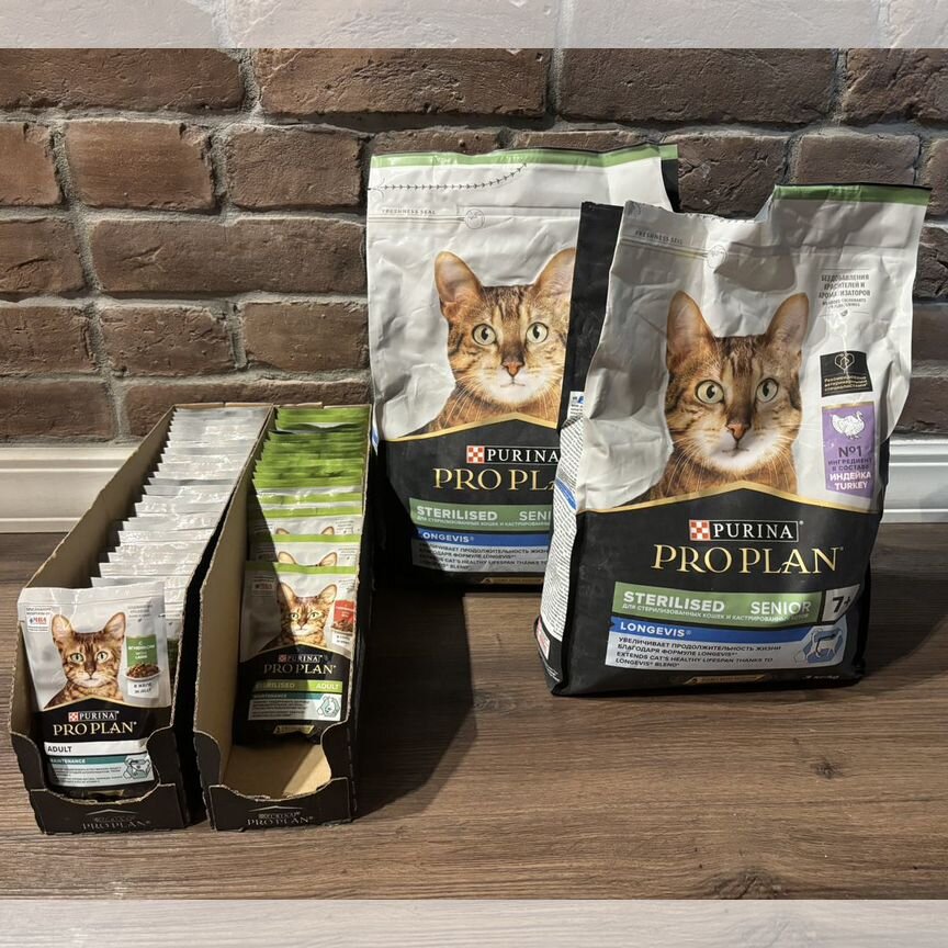 Корм для кошек purina proplan, сухой и влажный