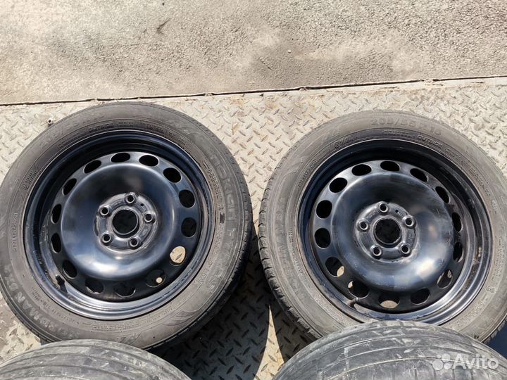Летняя резина 205 55 r16 бу летние с дисками