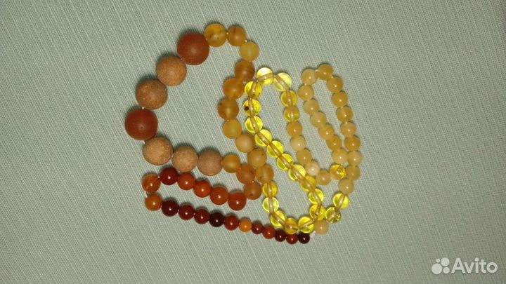 Бусы янтарь натуральн, пейзаж, новые, Калининград
