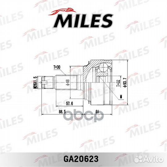 GA20623 ШРУС honda CR-V III 07- нар. GA20623 Miles