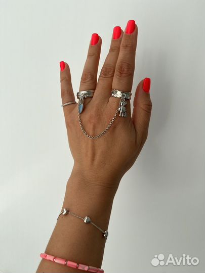 Кольца ручной работы набор сет с цепями