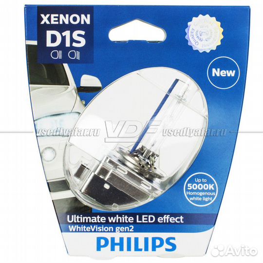 Ксеноновая лампа philips D1S WhiteVision gen2 5000