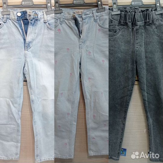 Джинсы для девочки, серые-проданы, 134-140