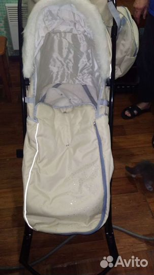 Детские санки коляска с колесами