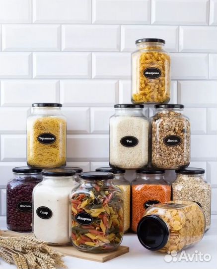 Набор банок для хранения стекло 12 шт