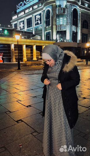 Платье теплое длинное 44