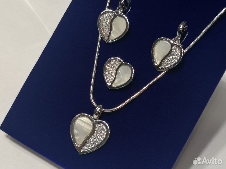 Комплект бижутерии Подвеска, Серьги и Кольцо