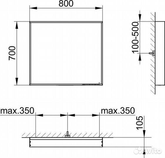 Зеркало Keuco 33097182500 Бежевое