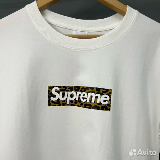 Футболка Supreme Box Logo Leopard Tee