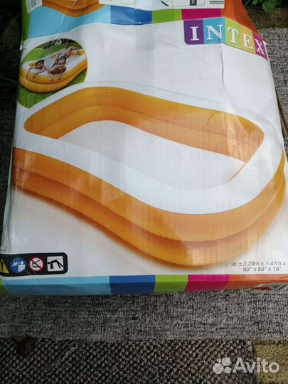 Бассейн надувной intex 229х147х46 см, 600 л, новый