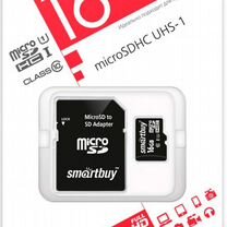 Флеш карта microSD 16GB Smartbuy (SD адаптер)
