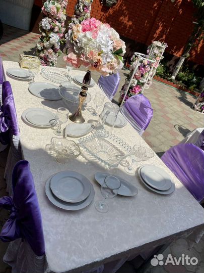 Столы и стулья с посудой на прокат и в аренду