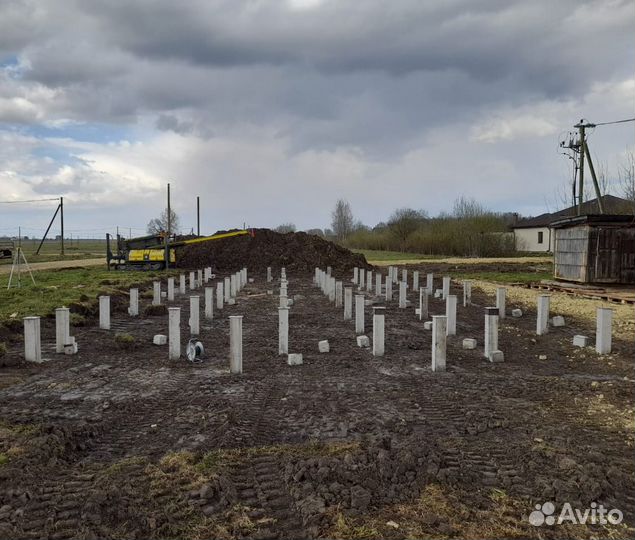 Установка свай жб