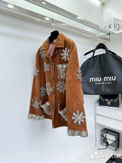 Кожаная куртка Miu Miu